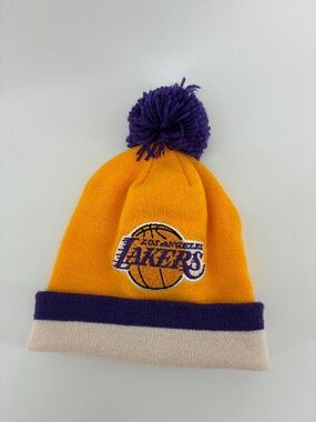Mitchell & Ness Purple and Yellow Lakers Beanie